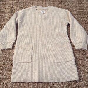 Baby Gap Crean Knit Sweater Dress Pockets 3T